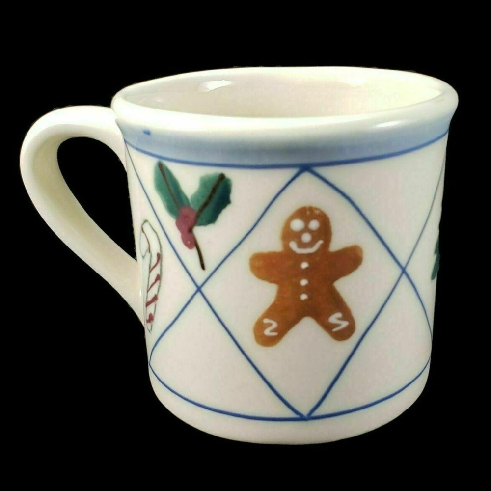 Hartstone Pottery Mug Christmas Traditions Gingerbread Border 1982 USA Vintage‎